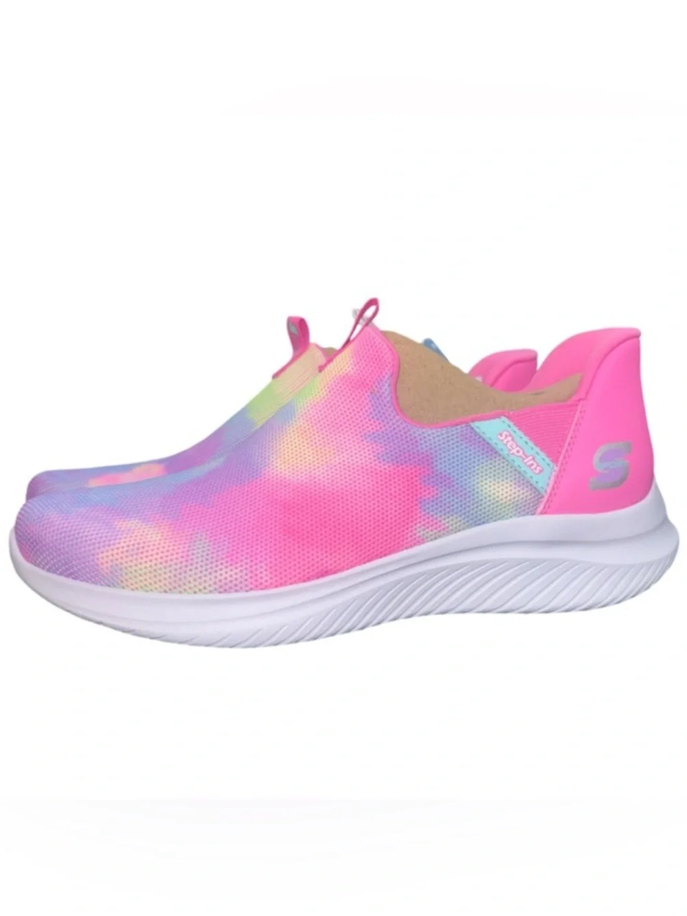 Skechers Kids Slip-On Sneakers in Pink Multi Rainbow - Picture 12 of 12